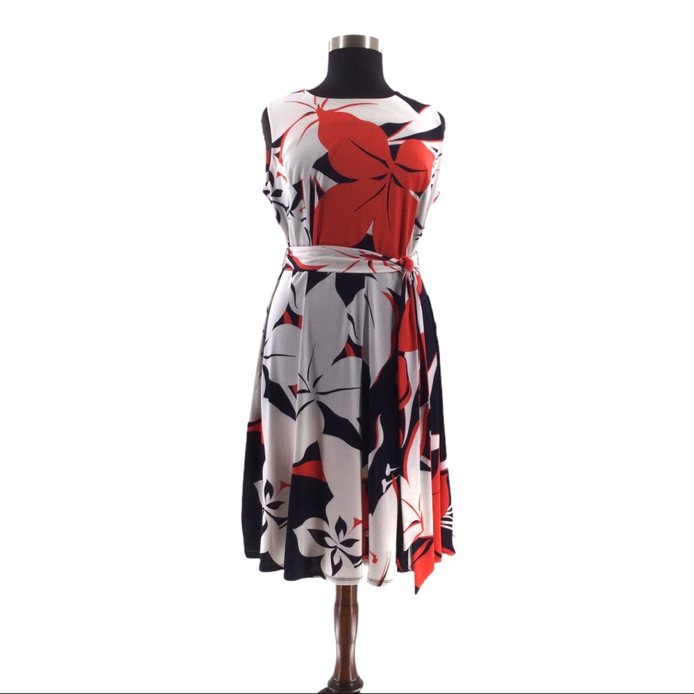 Shelby & Palmer Floral Print Fit and Flair Dress